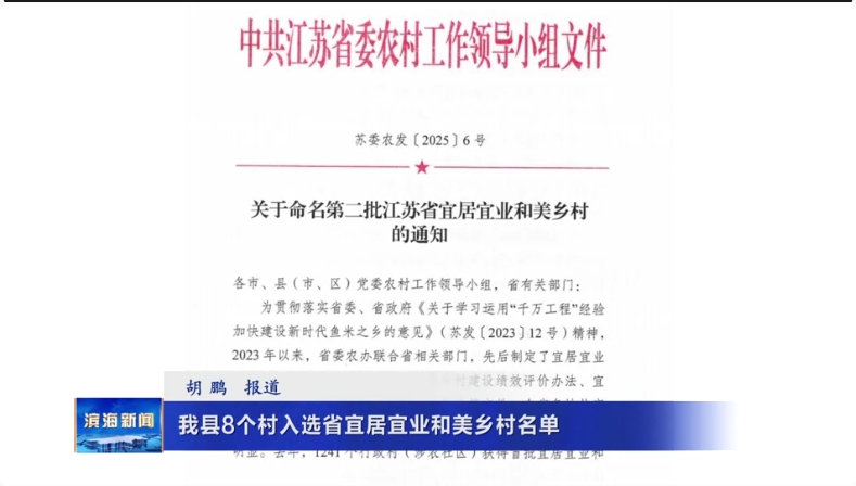 我縣8個(gè)村入選省宜居宜業(yè)和美鄉(xiāng)村名單